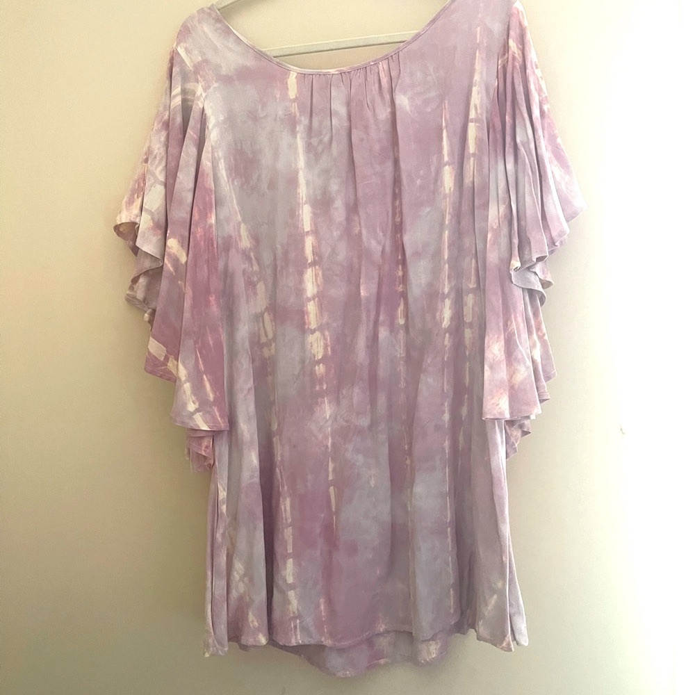 Easel Tie Dye Oversized Butterfly Sleeves Dress Size M - Picture 4 of 4